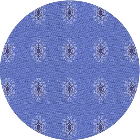 Ahgly Company Machine Washable Indoor Round Transitional Sky Blue Area Rugs, 3' Round