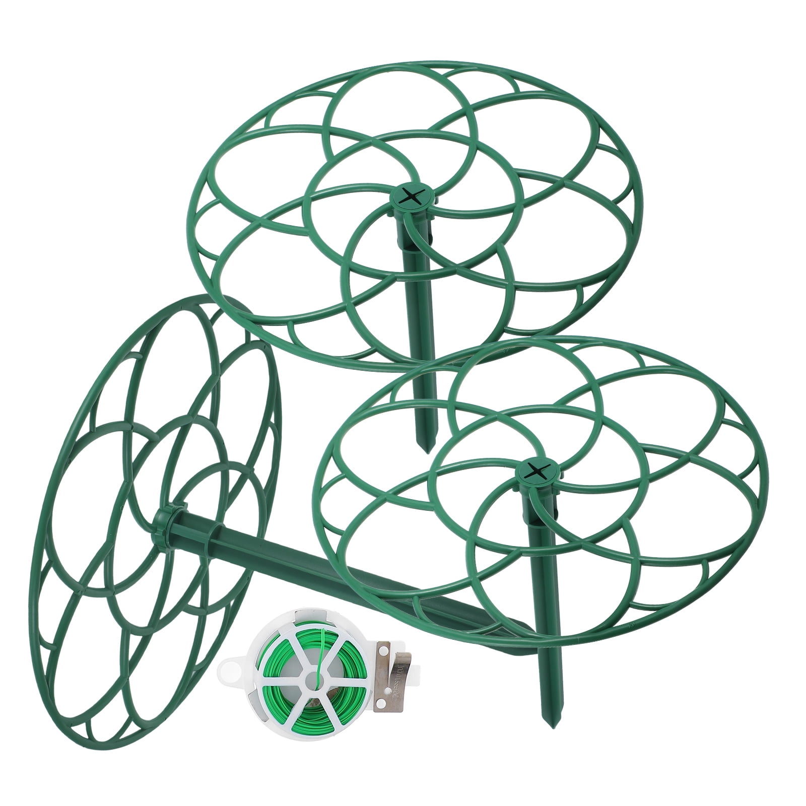 WORGEOUS 4 Sets Plant Support Cage Plant Growth Plant Cage Outdoor Sunflower Support Stakes Roses and Tomatoes Support Trellis for Garden Balcony Patio Green