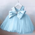 thumbnail image 4 of mgoYE Party Dresses for Girls Flower Girl Dress Kids Satin Tulle Wedding Guest Party Birthday Bridesmaid Communion Pageant Prom Ball Gown Maxi(Blue,7-8 Years), 4 of 6