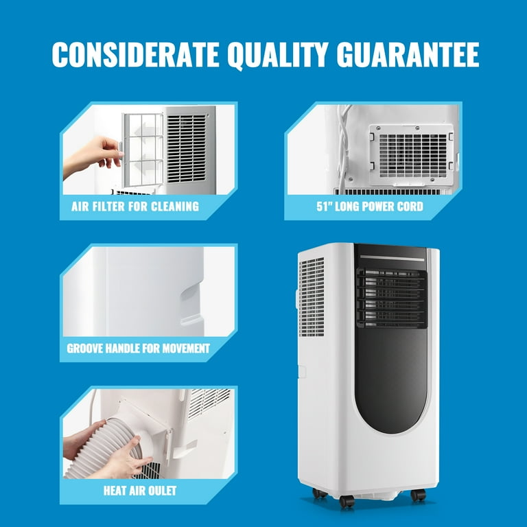 Portable Air Conditioner WANAI 8 000 BTU Ashare Portable AC Unit Built in Dehumidifier Fan Mode Cools up to 250 Sq.ft