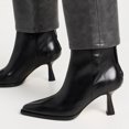 thumbnail image 2 of FSJ Women Low Heel Booties Pointed Toe Back Zipper Ankle Boots Closed Toe Fashion Comfy Short Boot for Women Size 10.5 Black, 2 of 4