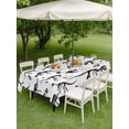 thumbnail image 4 of Outdoor Tablecloth with Umbrella Hole for Patio/Picnic/Party/Camping, Dinosaur Fossils Waterproof Table Cloth Rectangle Table Cover Washable, White Black Ancient Animals (52"x 70"), 4 of 8