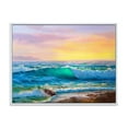 thumbnail image 1 of Designart Blue Waves Breaking At The Beach IV FLOAT FRAME WALL ART, 1 of 4