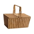thumbnail image 2 of Canasta de picnic de material de PP con mango Cesta de almacenamiento de compras de juguetes rústicos rústicos multifuncionales 15.3x10.2x13.7 Esquinas no redondeadas, 2 of 8