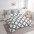 thumbnail image 3 of Manfei White Black 7-Piece Twin Bedding Sets,Modern Geometric Art Bedding Comforter Set,Boho bohemian Flower Sheet Sets For Adults,Microfiber Bedroom Decor Reversible, 3 of 8