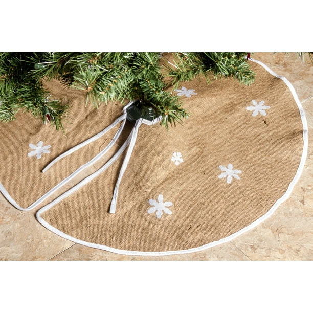 Barnyard Rustic Burlap Christmas Tree Skirt 36" Tree Skirts