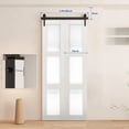 thumbnail image 4 of IVV 40" Bi-folding Sliding Barn Door Hardware Track Kit for 2 Closet Door, Top Mount Roller, Slide Smoothly Quietly, Easy Install, Black, No Door (Track Length 40" for Double 18" Wide Door), 4 of 9