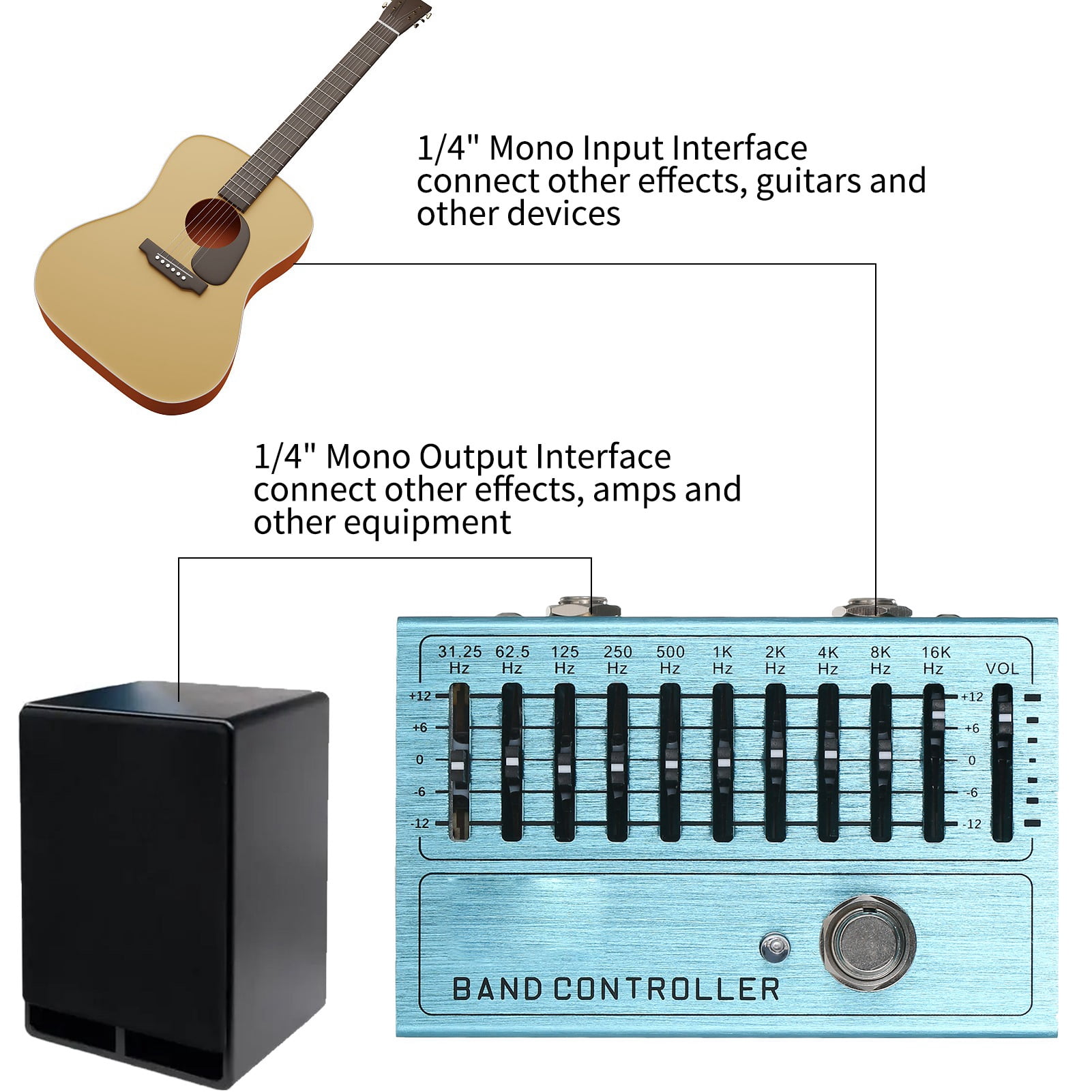 Guitar Effect Pedal Mini Guitar Equalizer Guitar Equalizer Bass And Guitar Effect Pedal Effect Pedal 10 Band EQ Guitar Effect Pedal Mini Guitar Equalizer With True Bypass For