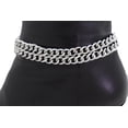 thumbnail image 3 of Women Silver Metal Chain Double Strand Boot Bracelet Anklet Shoe, 3 of 10