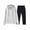White+Black, variant on Casual Tracksuits For Men Pullover Hooded Oversize Solid Color Drawstring Trouser Long Sleeve Hooded Set Basic Daily Essentials Running Jogging Workout Plus Size Available