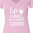 thumbnail image 4 of Inktastic Life is Better with Chickens Women's V-Neck T-Shirt, 4 of 5