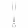 thumbnail image 3 of Sterling Silver Rh Plated White Ice Dia. Teardrop Necklace (20 X 15) Made In India -Jewelry By Sweet Pea, 3 of 11