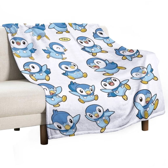 Piplup Blanket Super Soft Cozy Warm Plush Throw Blanket for Boys Girls Kids, Lightweight Fuzzy Flannel Blankets for Couch Sofa Bed Travel Camping Gifts 30"x40"