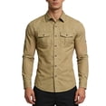 thumbnail image 2 of RUTAYY Men's Shirts Long Sleeve Casual Solid Color Formal Business Slim Fit Turndown Collar Button Down Comfortable Trendy Beach Blouse, 2 of 4