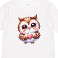 thumbnail image 4 of Inktastic Cute Owl Holding a Heart Boys or Girls Long Sleeve Toddler T-Shirt, 4 of 5