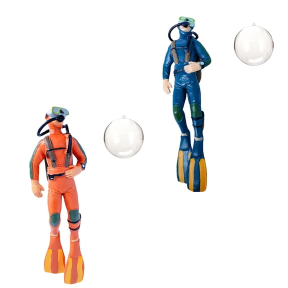 XIBUFE 2 Pack Aquarium Diver Ornaments - Floating Fish Tank Decorations for Creative Marine Landscaping for All Fish Tanks