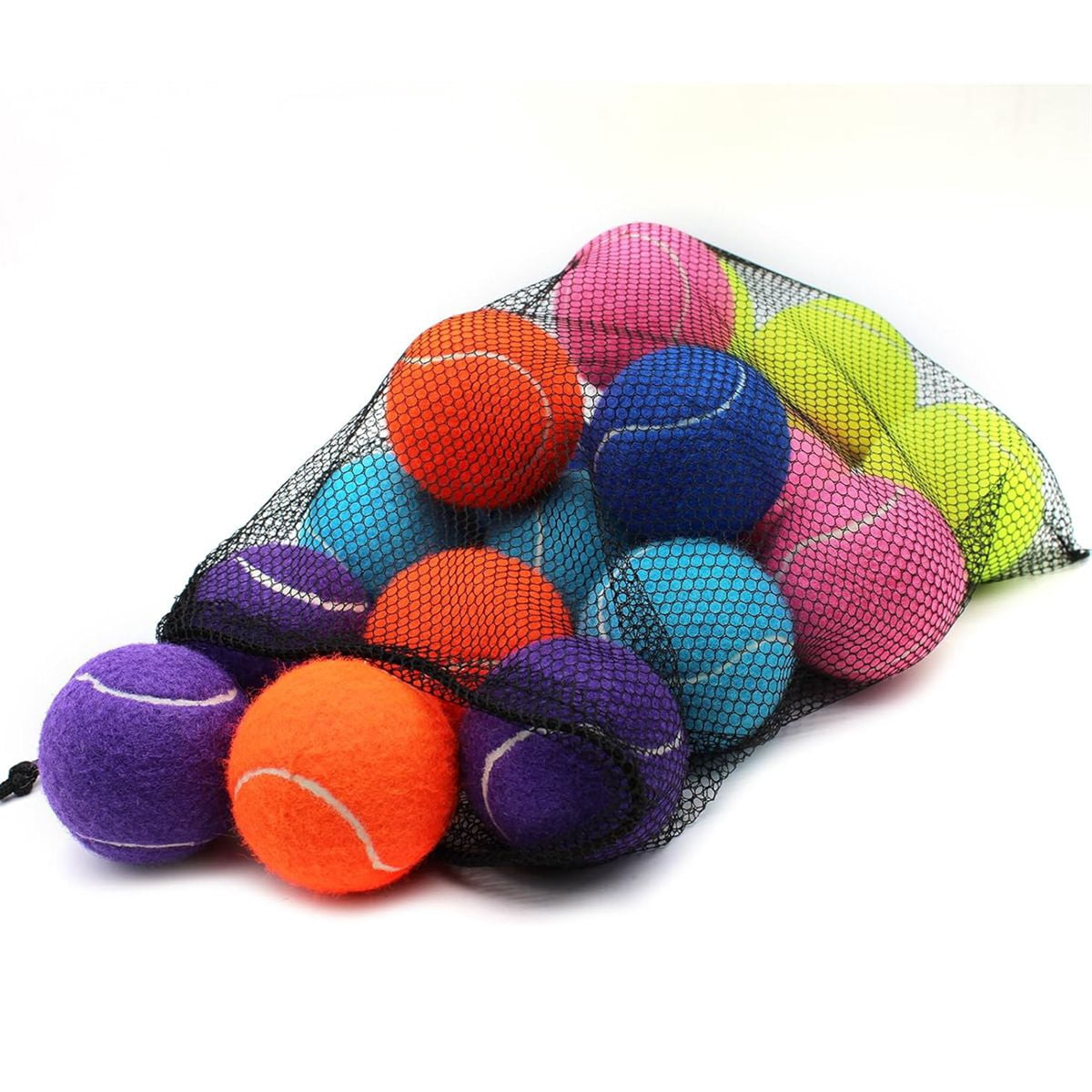 Magicorange Tennis Balls 2.58 inch, 18 Pack Training Practice Balls with Mesh Bag, Pet Dog Playing Balls (Multicolor)