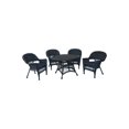 thumbnail image 2 of Jeco 5pc Black Wicker Dining Set - Midnight Blue Cushions-Finish:Black, 2 of 2