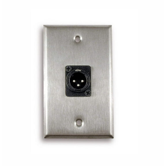 Single Gang Stainless Steel Wall Plate with XLR Male