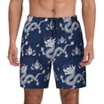 thumbnail image 3 of Uemuo Dragon Pattern Mens Swim Trunks Quick Dry Board Shorts with Mesh Lining, Stretch Beach Shorts Quick Dry No-Chafing Board Shorts-Small, 3 of 9