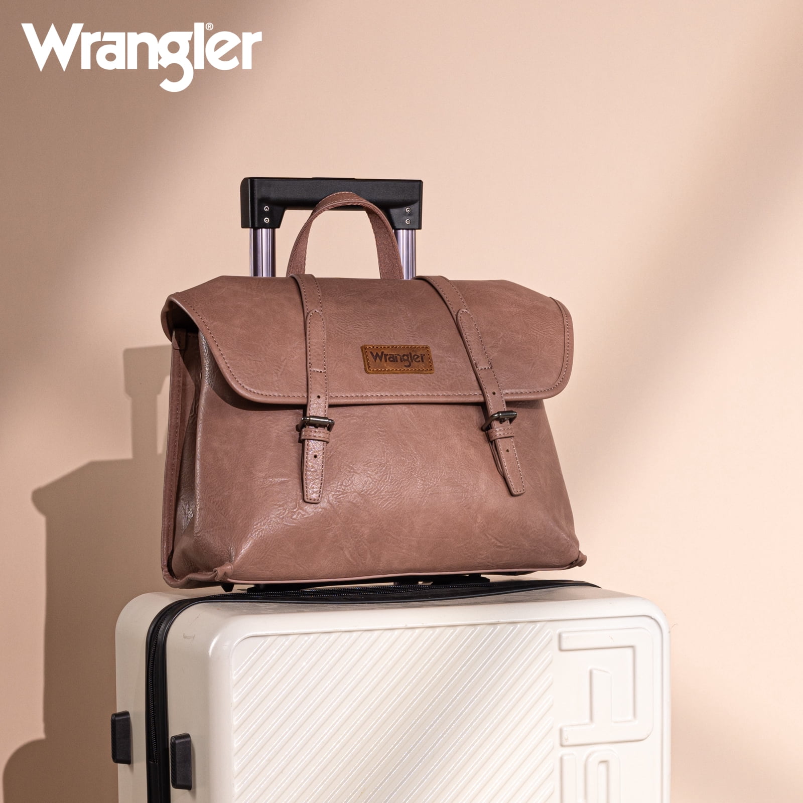 Wrangler Backpack Purse for Women Vegan Leather Fashion Anti Theft Convertible Backpack with Adjustable Strap, Dark Pink