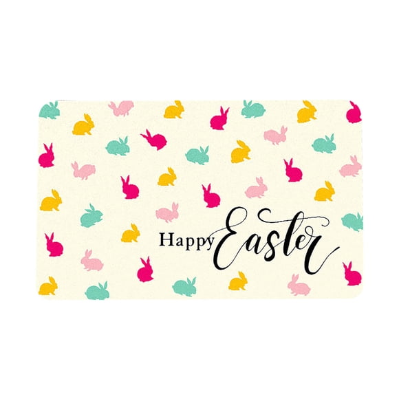 Ohufall Tapis de Sol Festif Katon avec Motifs de Lapin de Pâques et Œufs pour Décoration Intérieure