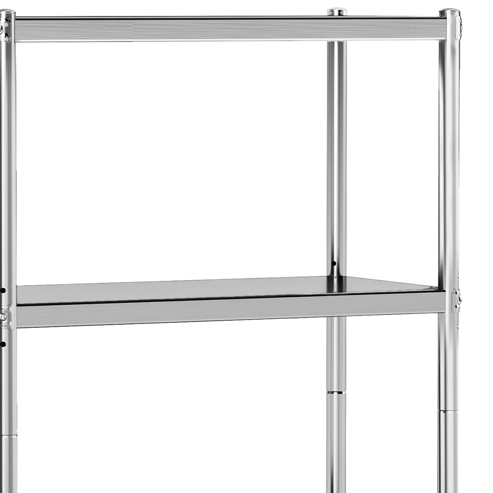 Uforic 5-Tier Stainless Steel Shelving Unit, Adjustable Height, 48 x 18 x 72 Inch, Heavy-Duty Metal Storage for Home, Restaurant
