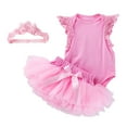 1 Set Infant Baby Girls Romper Bodysuit Tulle Skirt Headband Summer