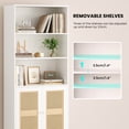 thumbnail image 5 of Farini Tall 5 Tier Bookcase, Storage Shelf with Rattan Doors for Living Room, Office, Library, White, 5 of 8