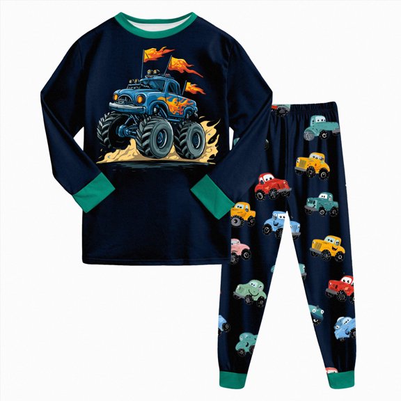 TAmten Boys Pajamas Cotton Sleepwear Toddler Kids Long Sleeve Pjs 6-12 Months 12-24 Months 2t 3t 4t 5t 6t 7t 8t 9t Children Size 2-3 Years
