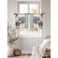 thumbnail image 2 of Retro Rooster Sheer Curtains for Living Room Bedroom Striped Farmhouse Watercolor Animals Sheer Curtains 54 Inch Long 2 Panels Set Light Filtering Curtain Window Treatments Drapes for Dining Room, 2 of 6
