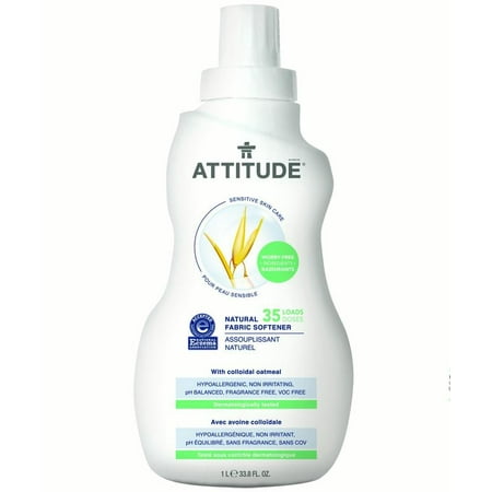 Attitude Sensitive Skin Care Natural Fabric Softener, Fragrance Free, 35 (Best Fabric Softener For Sensitive Skin)