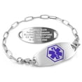 thumbnail image 1 of MedicEngraved Stainless Steel Custom Medical Alert Bracelet - 4mm Paperclip Link, 1 of 8