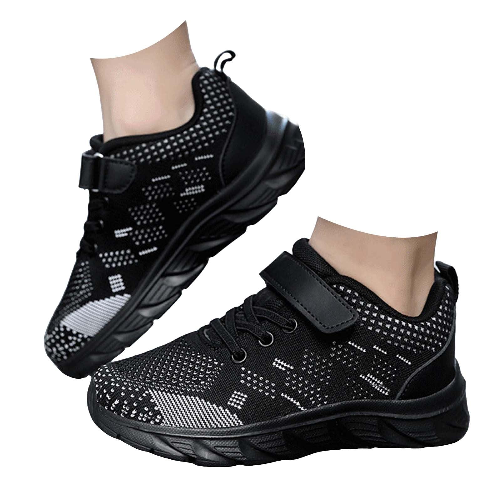 Toddler Shoes,Casual Woven Shoes Breathable Non Mesh Fashion Lightweight Flying Sneakers,Toddler Boy Shoe,35,Black