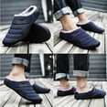 thumbnail image 6 of Womens Mens Slippers House Winter Slip on Shoes Warm Fur Lined Snow Plush Waterproof Indoor/Outdoor Black 8.5/9 US, 6 of 7