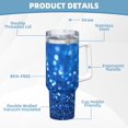 thumbnail image 5 of KLL A Blue Glitter Print 40oz Stainless Steel Insulated Car Cup Coffee Mug with Spillproof Lid - Keep Your Drink Hot or Cold on the Go, 5 of 8