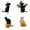 E-4PCS, variant on Halloween Black Cat Decorations Outdoor, Black Cat Decor Yard Signs with Stakes, Scary Silhouette with Witch Hat, Waterproof Lawn Decorations for Kids Family Home Party Halloween Black Cat Decor