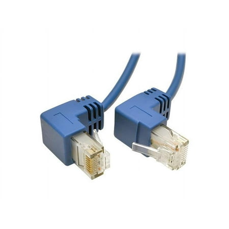 UPC: 0037332193674 | Tripp Lite Cat6 Gigabit Snagless Molded Slim UTP Patch Cable with Right-Angle Connectors (RJ45 M/M) Blue 2 ft. (N201-SR2-BL)