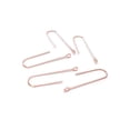 thumbnail image 2 of E620B - 50 pcs 304 Stainless Steel Earring Hooks - 31mm x 9mm - Hole: 1.7mm - Long Ear Wire Stick Bar - Rose Gold - Perpendicular Loop, 2 of 2