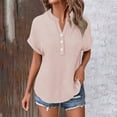 thumbnail image 6 of Yubnlvae Pink Womens Blouses Casual Tops Batwing Sleeve Pocket Patched Shirt Casual Work T Shirts Double Layer Wrinkled Fabric, M, 6 of 9