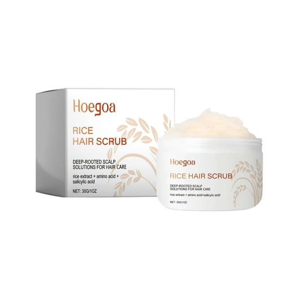 Crema limpiadora capilar Rice Head Scrub, crema limpiadora para el cuero cabelludo, champú para el cuero cabelludo, exfoliante nutritivo para el cabello (30 g)