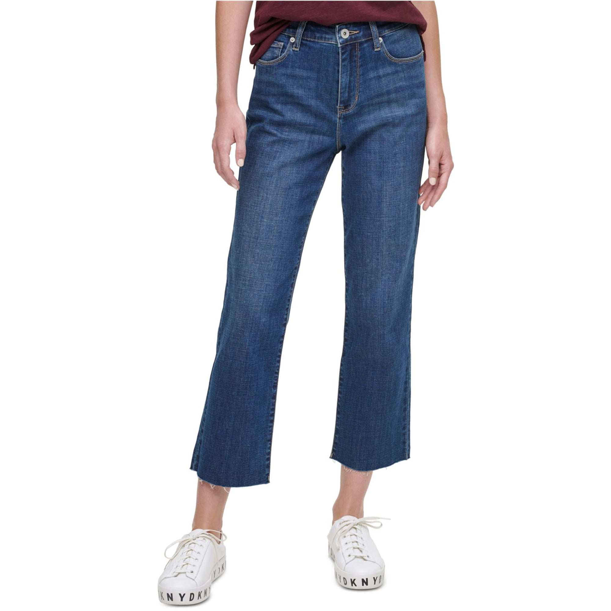 DKNY Womens Rivington Cropped Slim Fit Jeans, Blue, 4 - Walmart.com