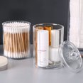 thumbnail image 4 of Primegos Cosmetic Cotton Storage Box Cotton Swab Container Transparent with Lid Dustproof Thickened Lightweight Space-saving Home Dorm Cotton Swab Dental Floss Container, 4 of 8
