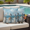 thumbnail image 4 of Beach Seagull Outdoor Waterproof Pillow Covers, Birds Rustic Wood Watercolor Painted Decorative Square Throw Pillowcase Sofa Cushion Sham for Patio/Couch/Chair, 20"x20" 2 Pack, 4 of 8