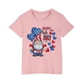 thumbnail image 2 of Lilgiuy Little Girls Boys 4th of July T Shirts Cute Gnome Heart Tees Kids Independence Day Patriotic Short Sleeve Tops Gifts for Your Children(Pink,4-5 Years), 2 of 5