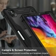 thumbnail image 4 of iPad Air 5 4 10.9" Case, iPad Pro 11 Case, Allytech Heavy Duty Shockproof Rugged Full Body Protective Case Impact Defender Hard Kickstand Cover for Apple iPad Air 5th 4th Gen, iPad Pro 11, Black, 4 of 8