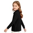 thumbnail image 4 of School Uniform for Girls Long Sleeve Polo Shirt with Collar Button Up Kids Back to School for Girls Fall Polo Shirts Black,2-3 Years, 4 of 8