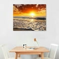 thumbnail image 2 of Shiartex  The Sea Canvas Prints Wall Art Sunset Ocean Beach Pictures Photo Paintings for Living Room Bedroom Home Decorations Modern Seascape Waves Landscape work 20x16in, 2 of 6