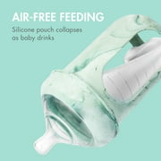 Boon NURSH Reusable Silicone Pouch Baby Bottle – Stage 2 Medium Flow – 8oz – Mint Tie Dye