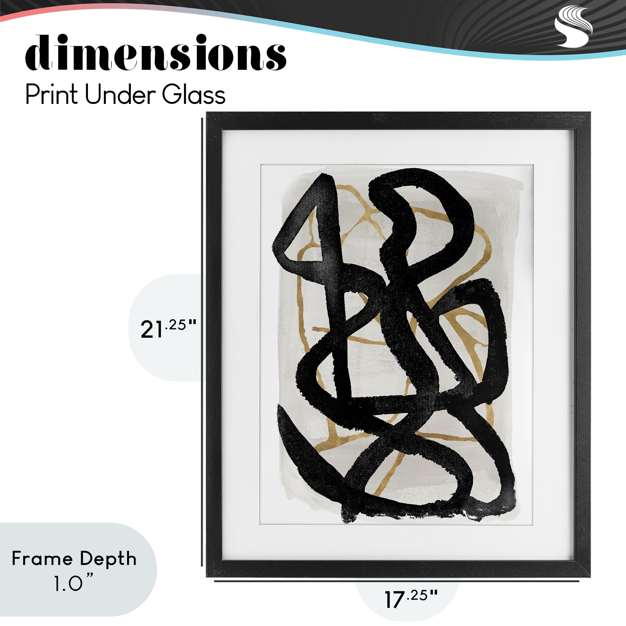 Stupell Industries Hindsight Black & Beige Black Framed Print Under Glass, design by Lucille Price